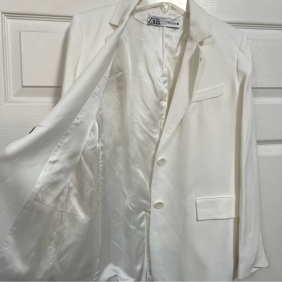 COPY - Zara Limited Edition Oyster White Flowing Blazer Size XS 8344 583 251 - Picture 9 of 15
